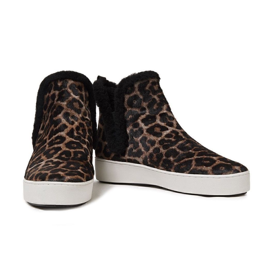 Micheal KORS Ashlyn Leather Slip On Leopard Bootie